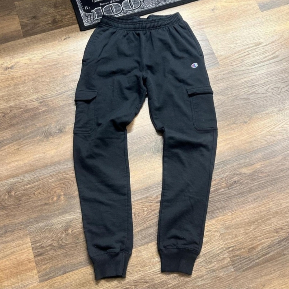 Black Champion Cargo Sweatpants/Joggers - Y2K Retro Athleisure